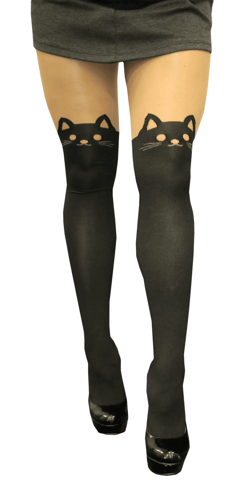 Cute Faux Thigh High Stocking - Skull