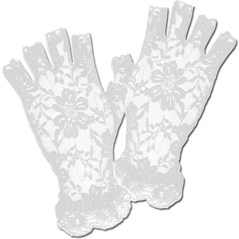 Featured image for “Short Lace Fingerless Gloves (White)”