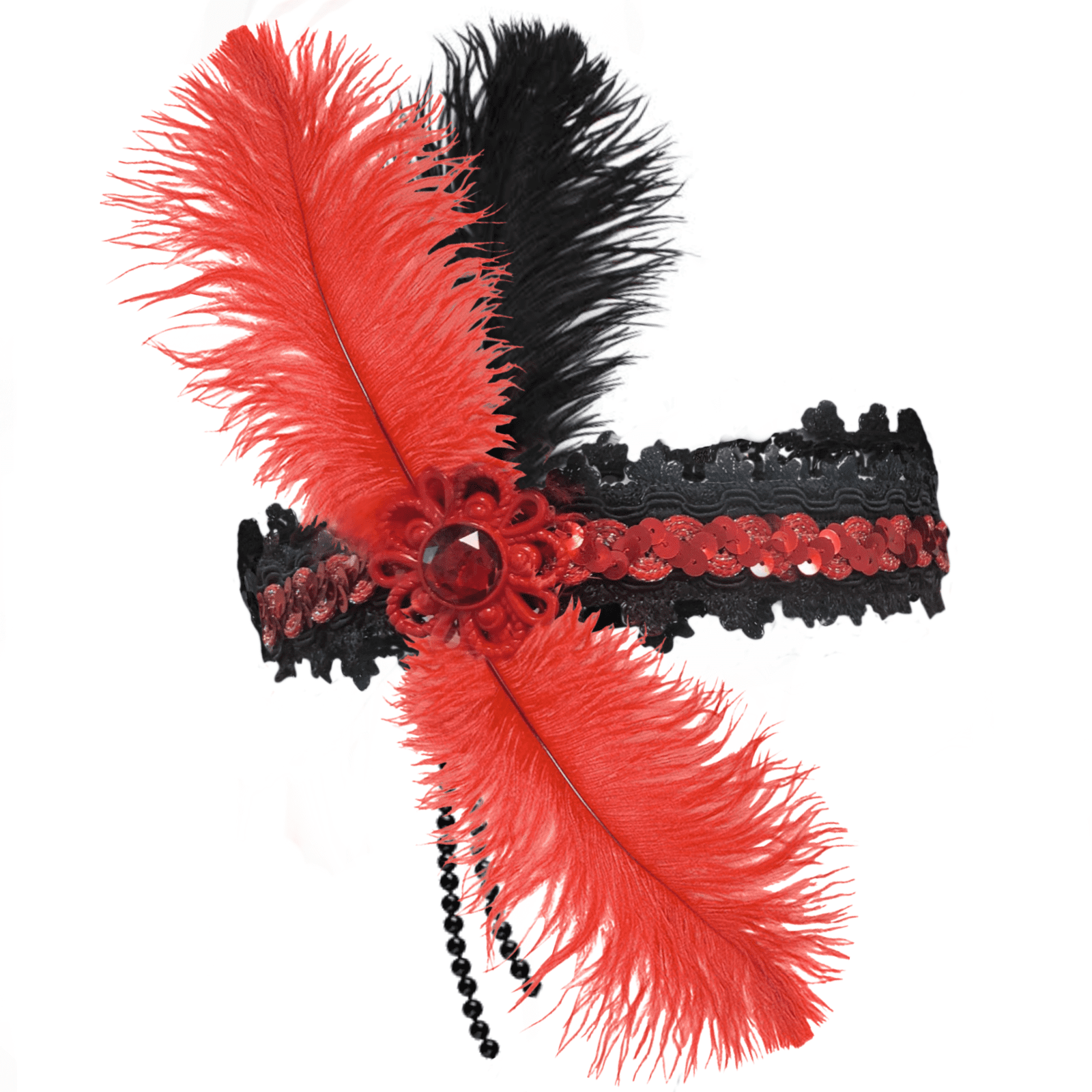 Featured image for “Flapper Headpiece (Deluxe Red/Black)”