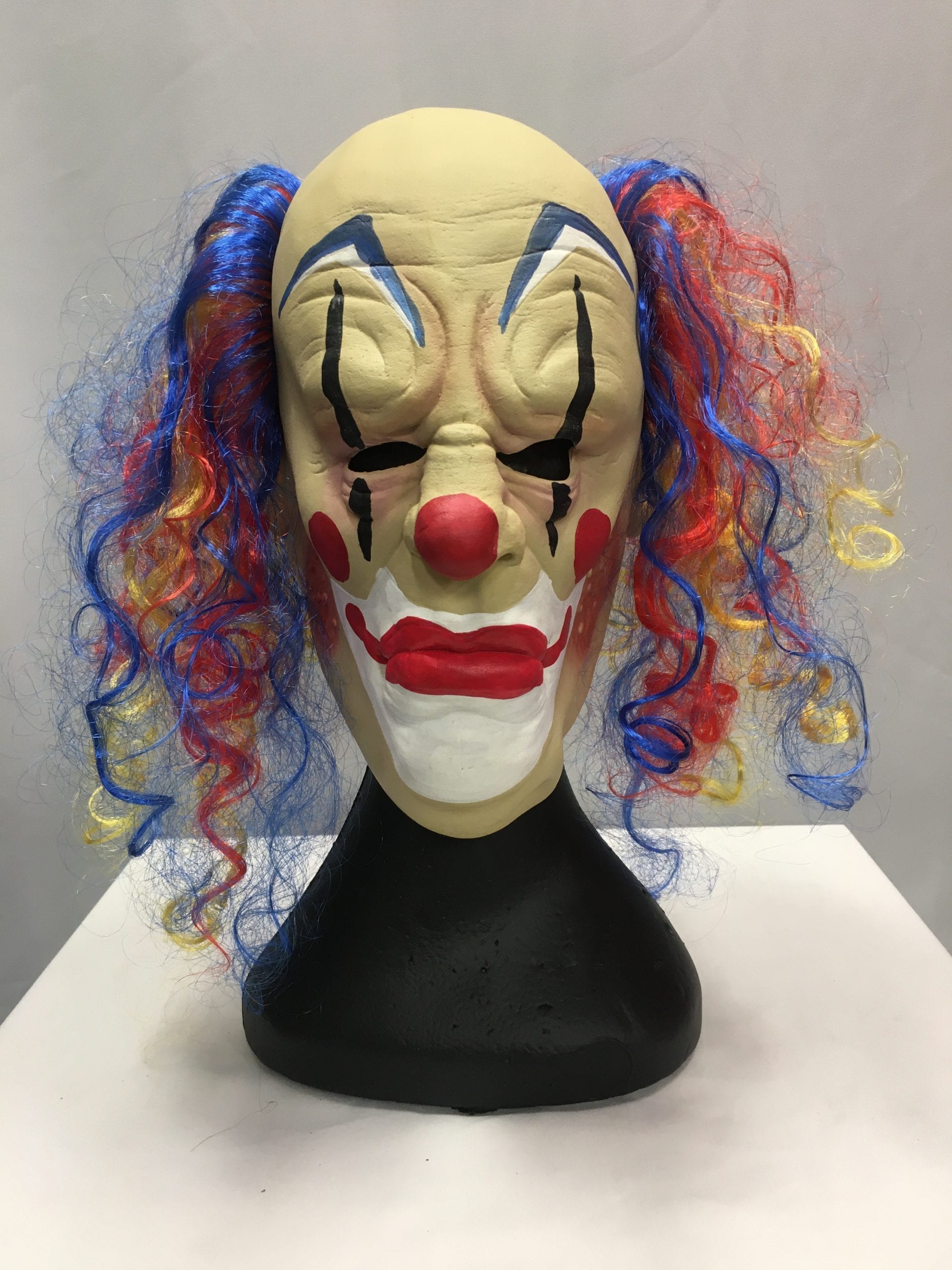 Featured image for “Clown Mask with Rainbow Hair Mask, Adult”