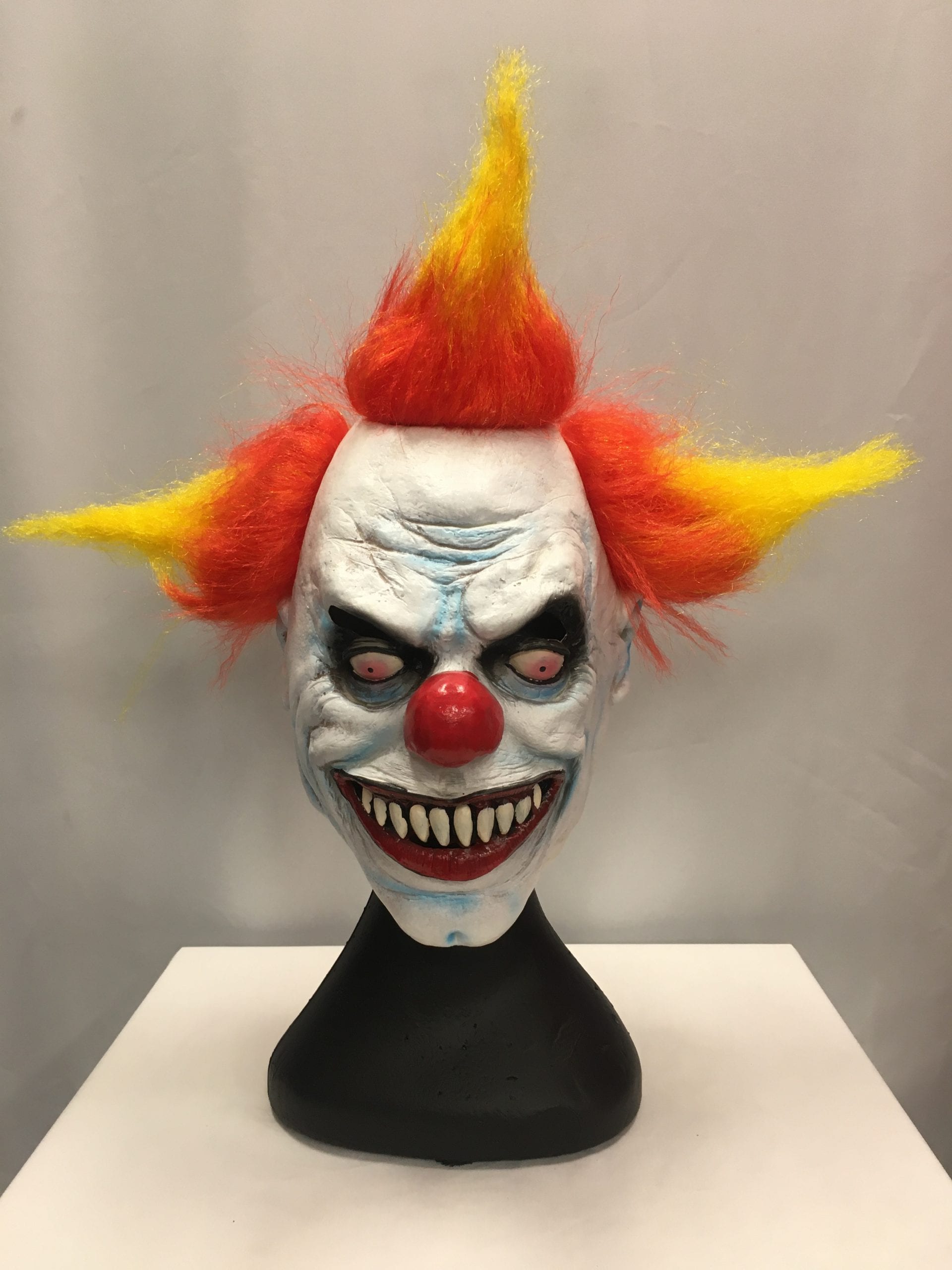 Featured image for “Clown Mask with Red and Yellow Hair, Adult”