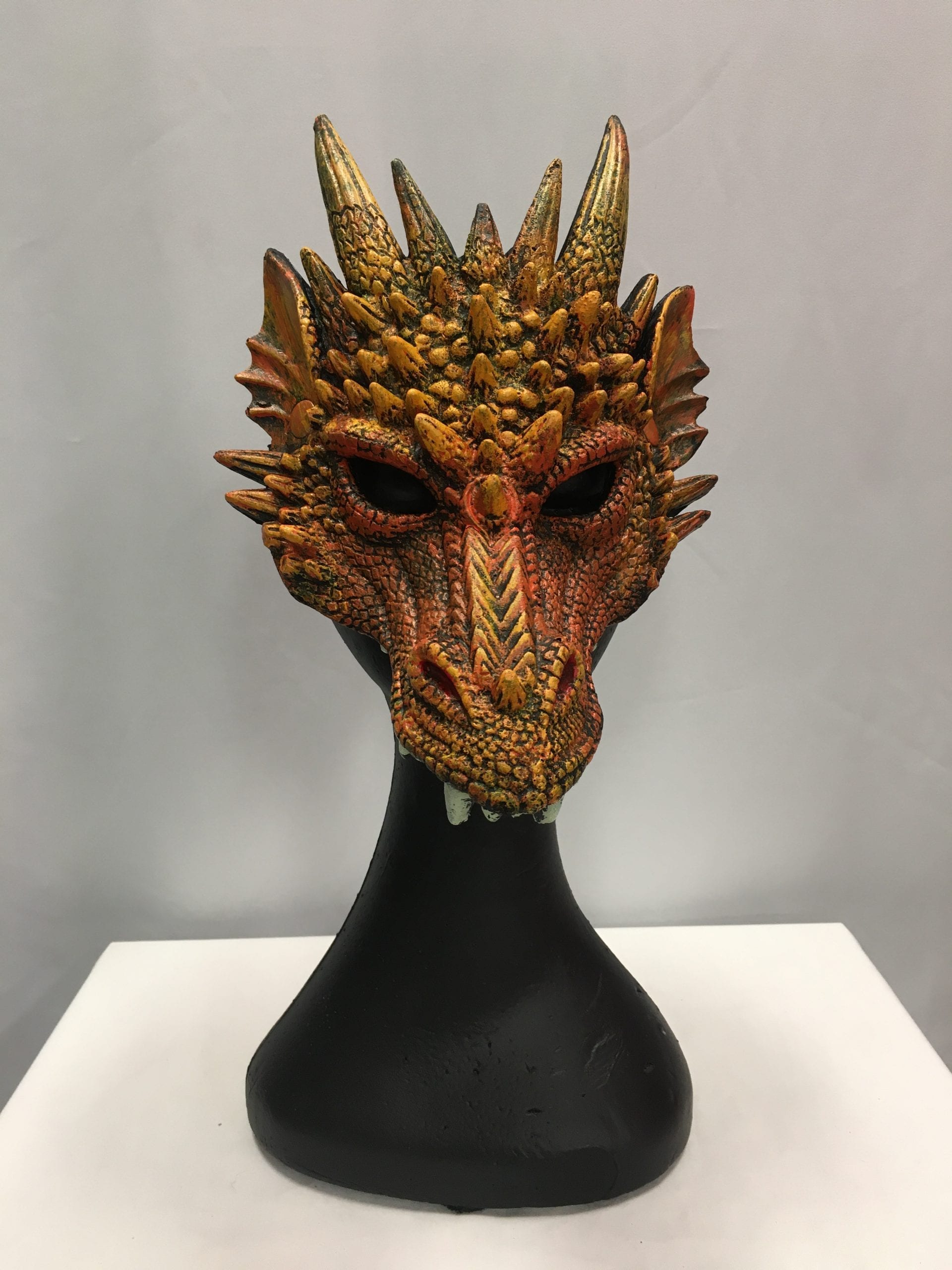 Featured image for “Dragon Half Mask (Orange), Adult”