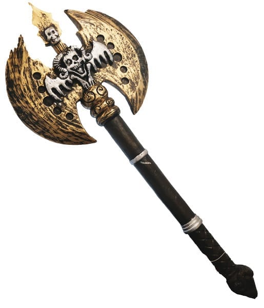 Featured image for “Warlock Double Bladed Axe – Gold/Silver Wood”
