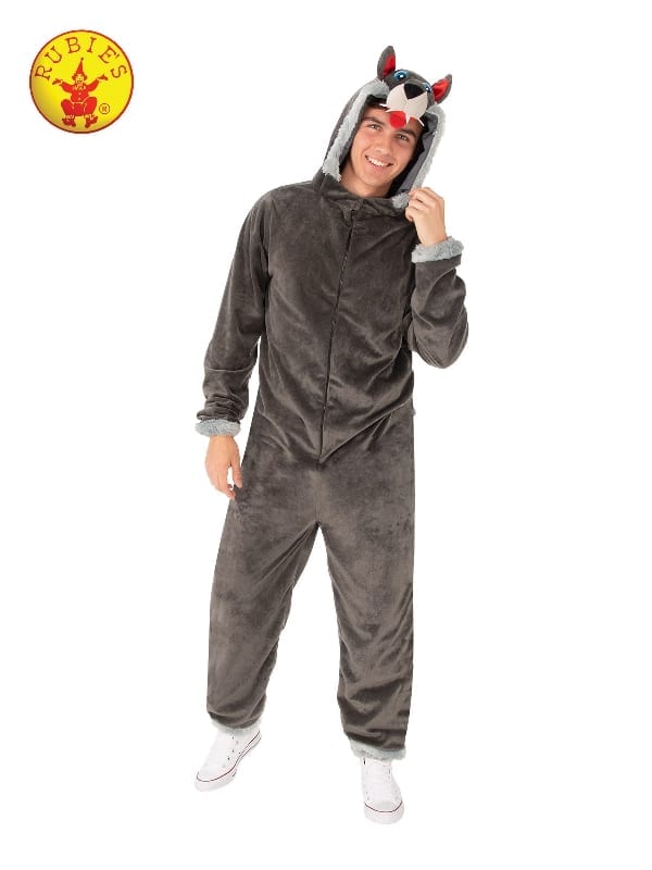 Featured image for “Wolf Hooded Onesie Costume, Adult”