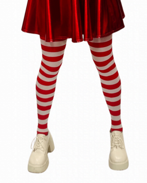 Red and White Striped Tights